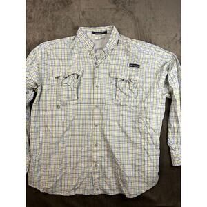 Columbia Men's Size XL Super Bahama Long Sleeve Button Down Fishing Vented Plaid